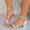 Luxe Glow Gold And Silver Low Heel Summer Sandals 4