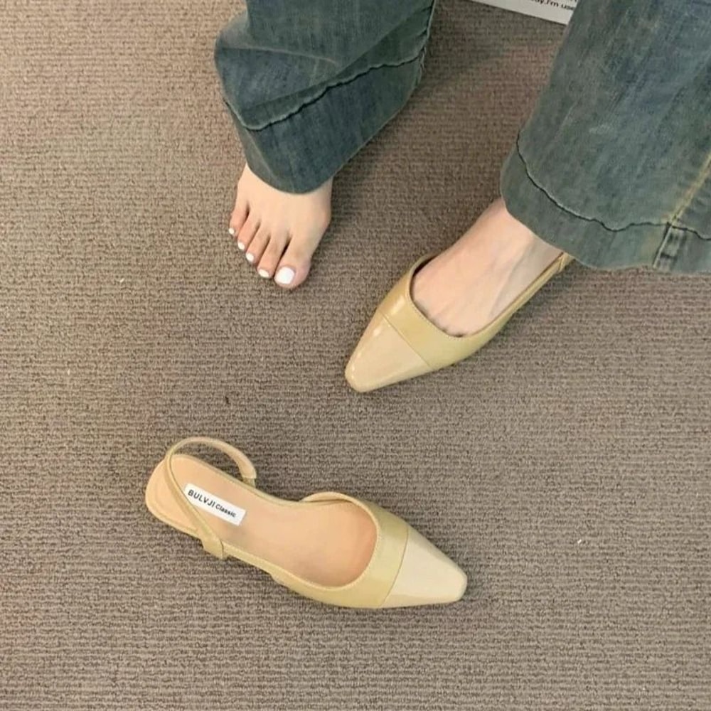 LuxeLine Pointed Toe Low Heel Summer Sandals 6