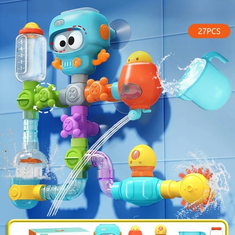 Splash And Spin Baby Bath Toys With Suction Cups And Water Tubes Set 2