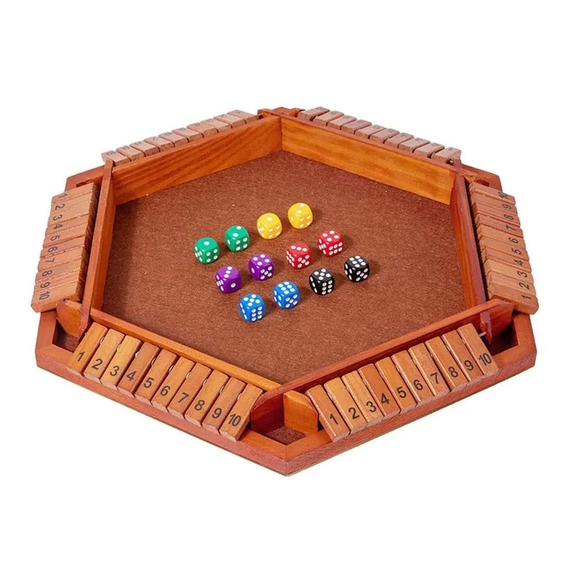 Classic Shut The Box Wooden Dice Board Game For Family Fun 2
