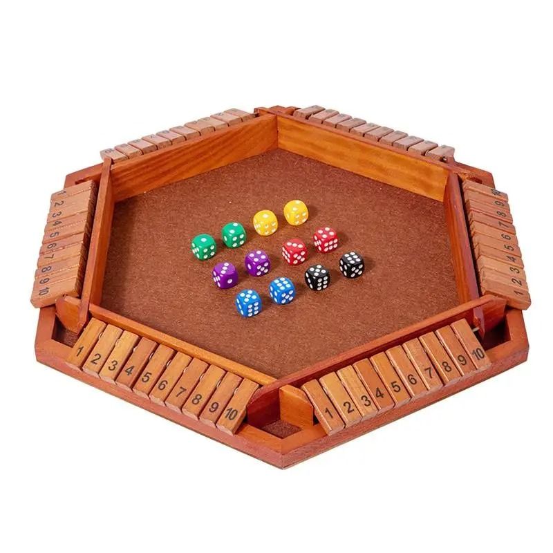 Classic Shut The Box Wooden Dice Board Game For Family Fun 3