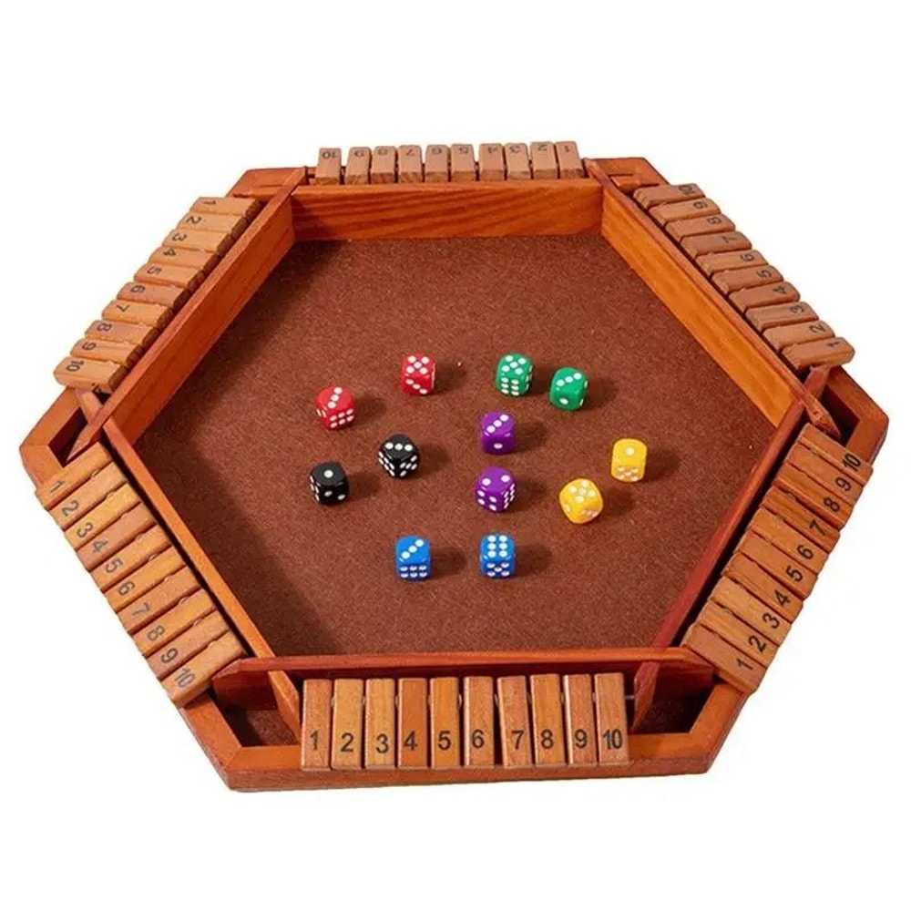 Classic Shut The Box Wooden Dice Board Game For Family Fun 4