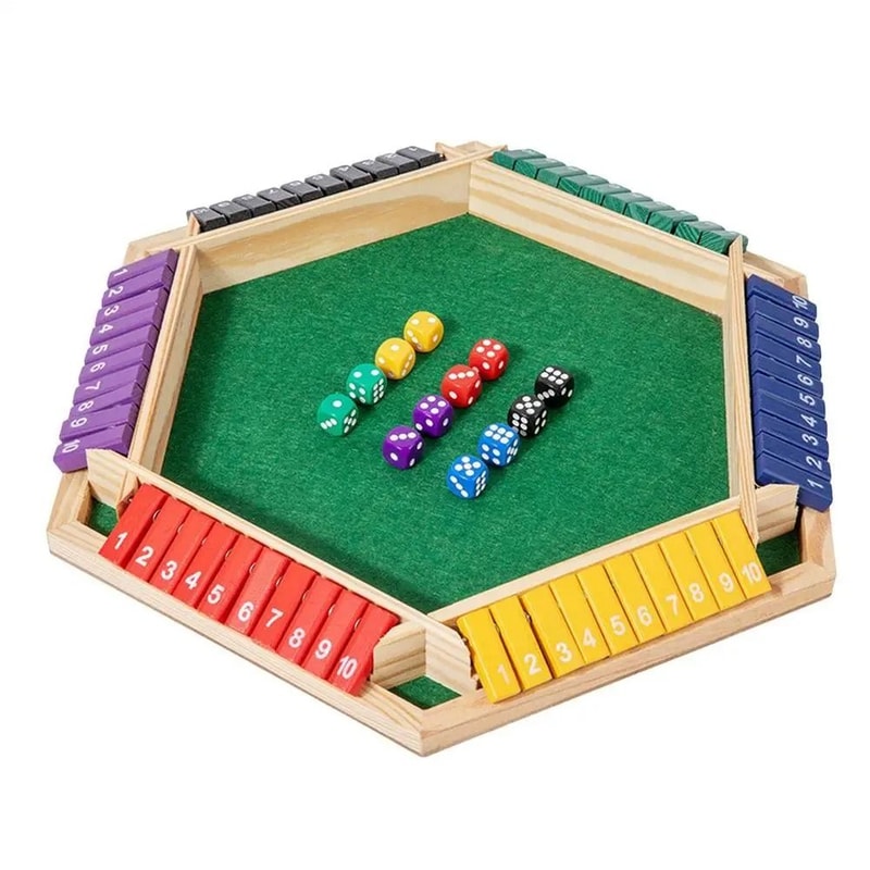 Classic Shut The Box Wooden Dice Board Game For Family Fun 1