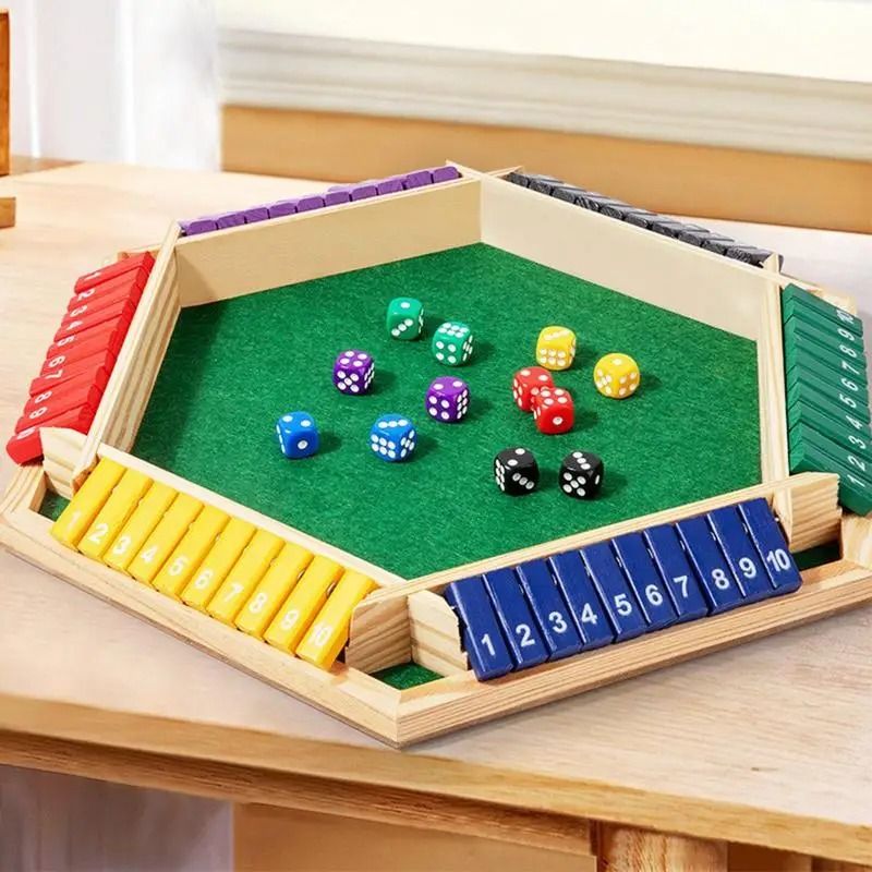 Classic Shut The Box Wooden Dice Board Game For Family Fun 5