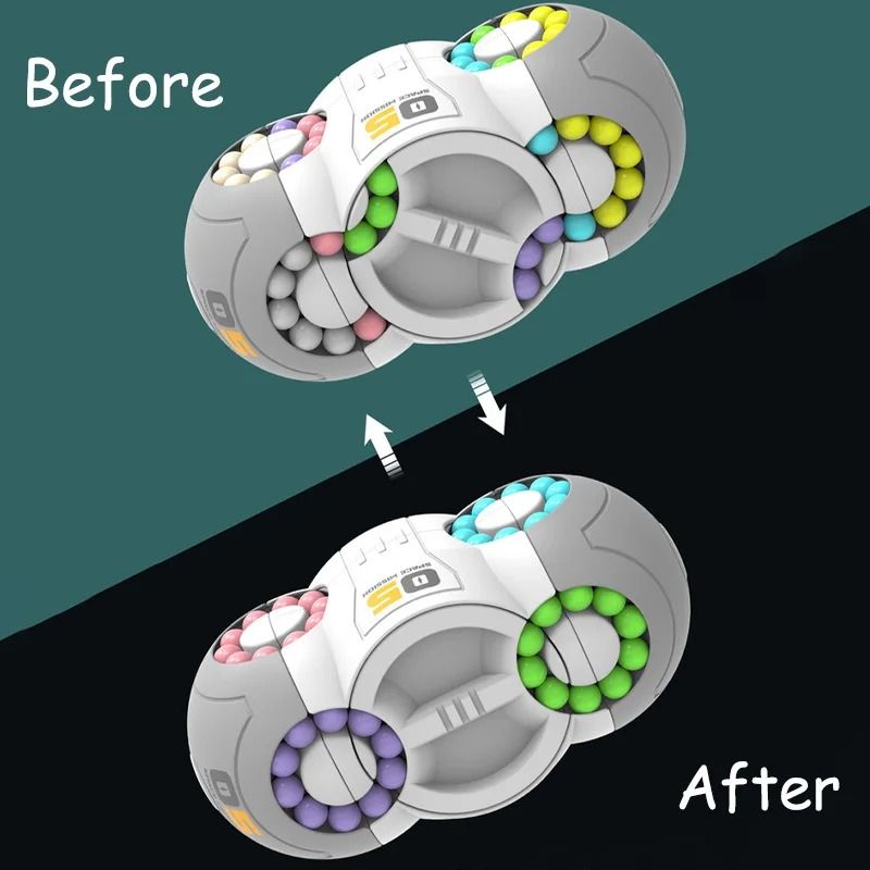 Magic Bean Cube Rotating Brain Teaser Finger Fidget Toy 16