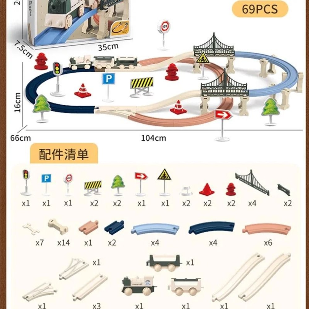 Electric Christmas Train Track Set DIY Railway Building Toy For Kids 5