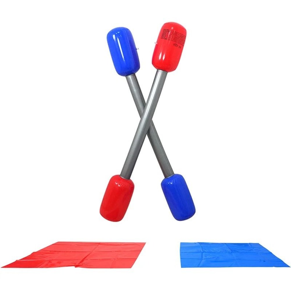 Kids Inflatable Jousting Sticks Set With Mats For Backyard Party Fun 1