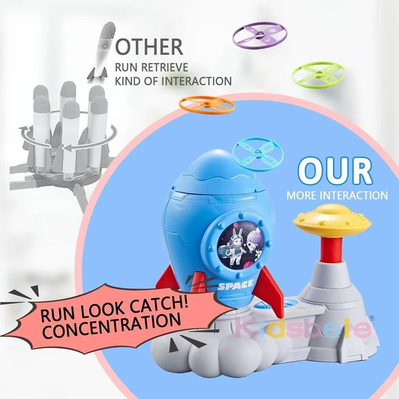 Rocket Butterfly Catching Game Foot Pedal Launcher Toy For Kids 7