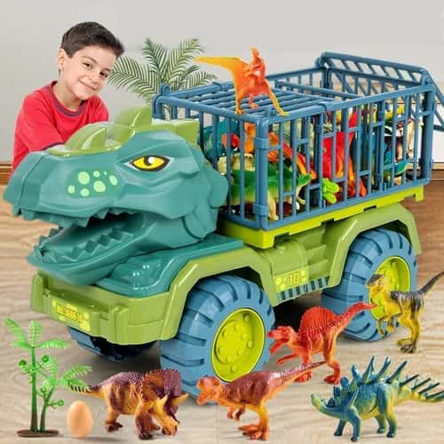 Dinosaur Truck Toy Transport Carrier with T Rex Model for Kids