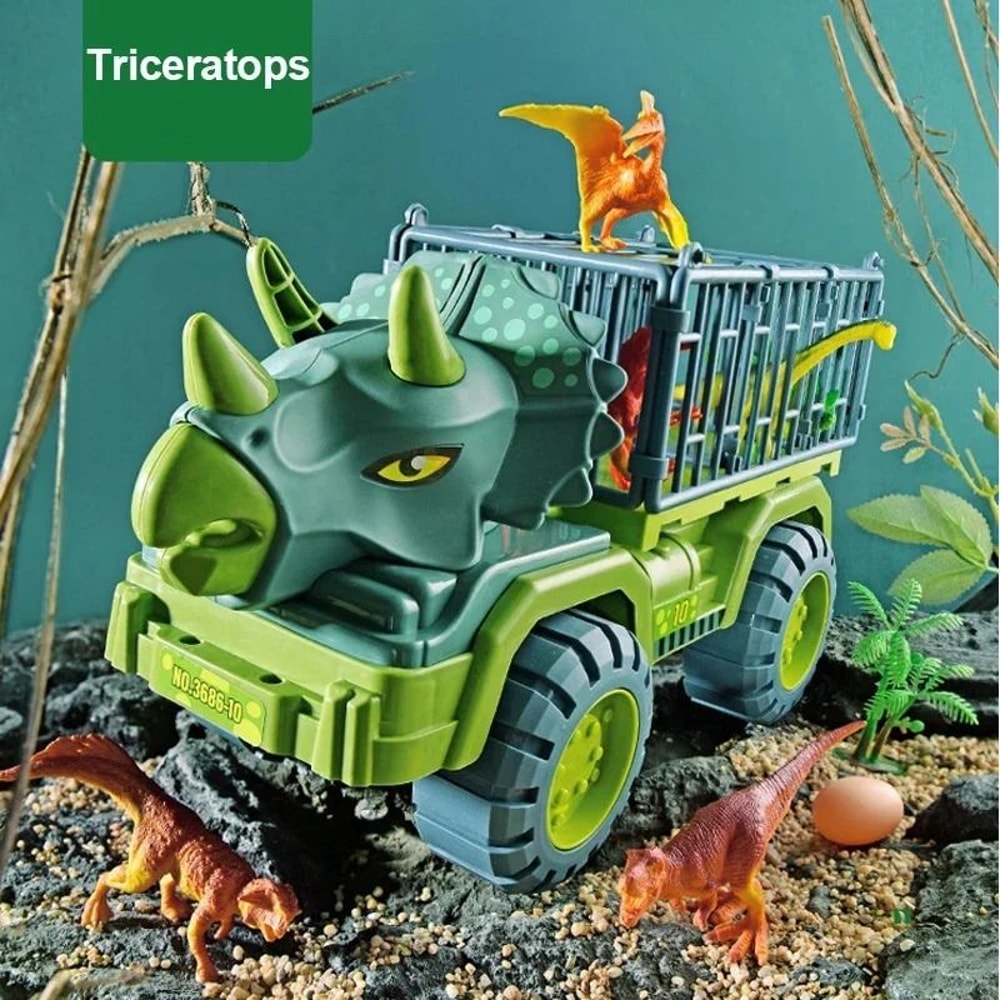 Dinosaur Truck Toy Transport Carrier With T Rex Model For Kids 9