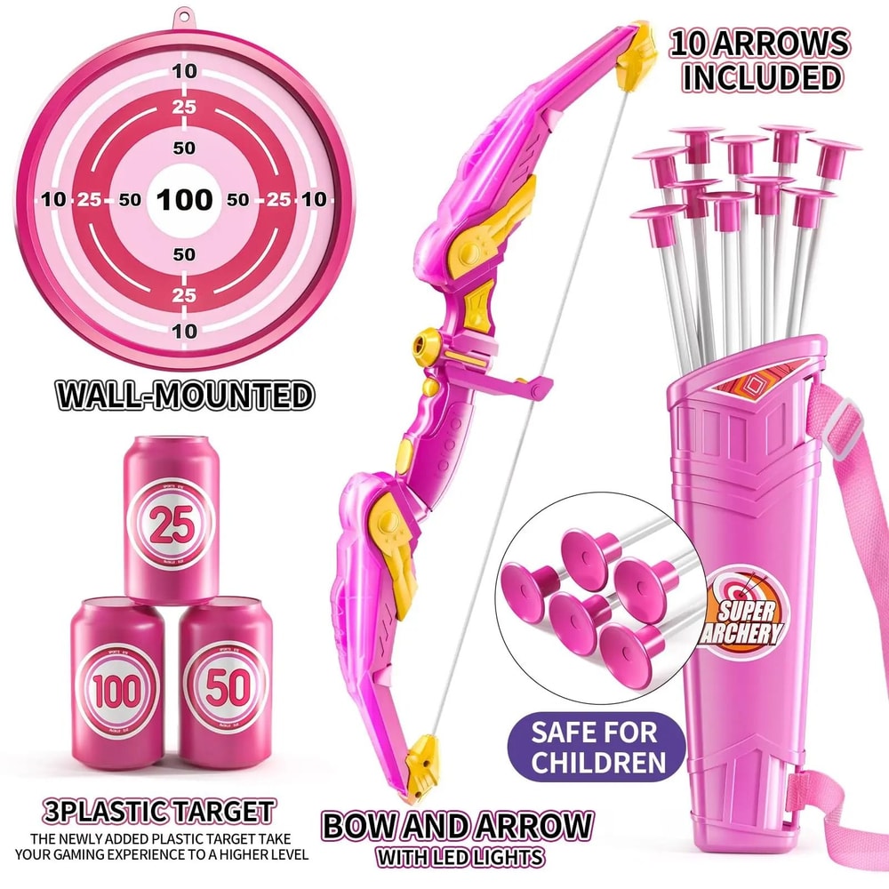 Kids Bow And Arrow Set Indoor Outdoor Archery Toy With Target 8