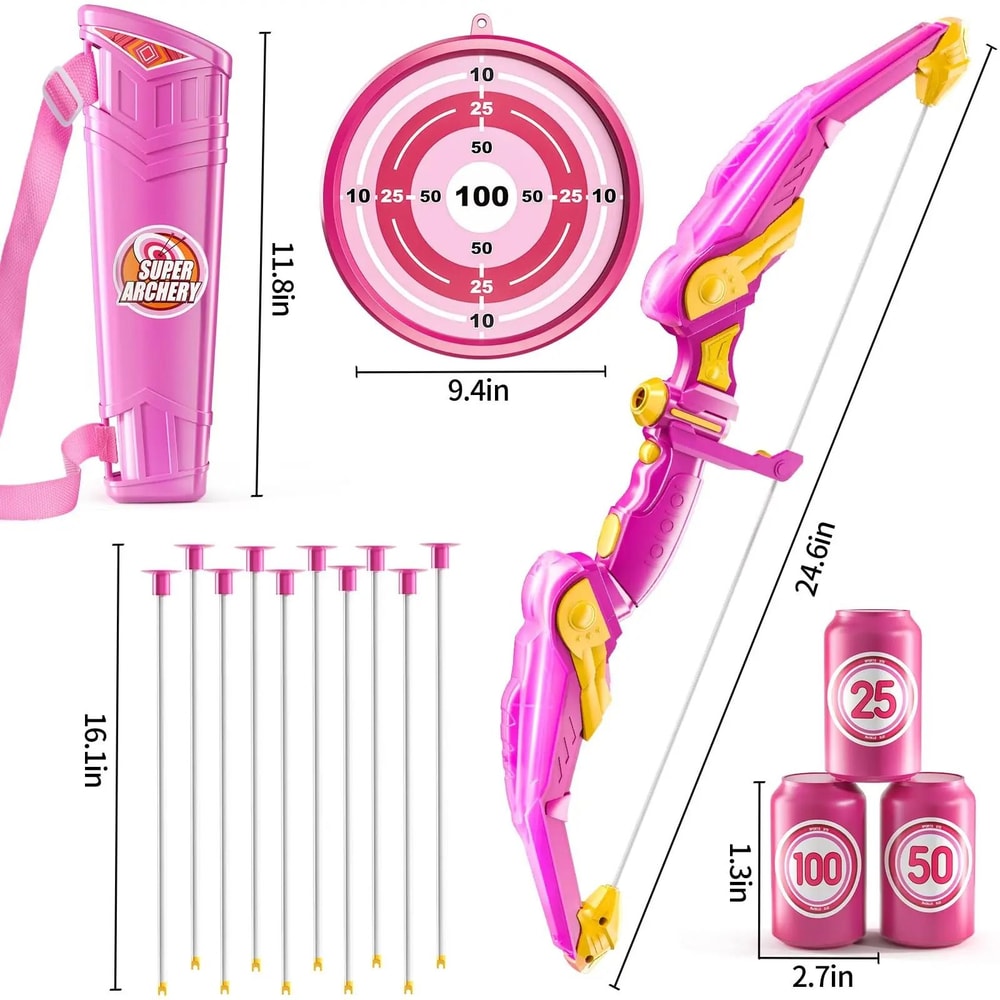 Kids Bow And Arrow Set Indoor Outdoor Archery Toy With Target 6
