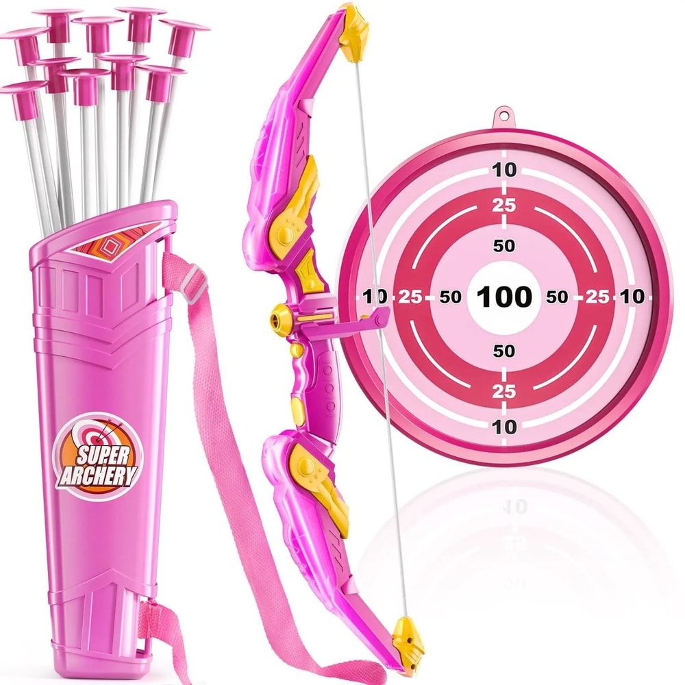 Kids Bow And Arrow Set Indoor Outdoor Archery Toy With Target 1