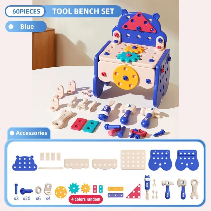 Kids Tool Box Toy Pretend Play Construction Set With Drill And Assembly Tools 4