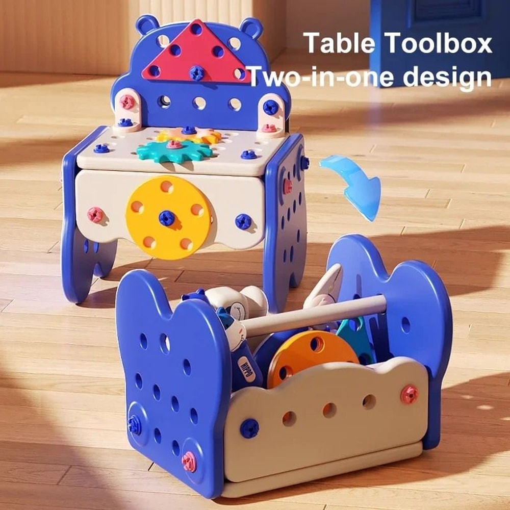 Kids Tool Box Toy Pretend Play Construction Set With Drill And Assembly Tools 8