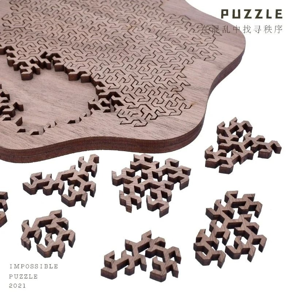 Impossible Wooden Puzzle For Adults 3D Brain Teaser Game 12