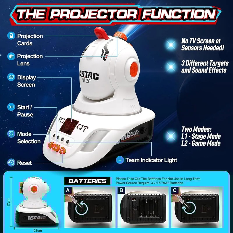 VATOS Infrared Laser Tag Guns Set With Projector Duck Hunting Game 4