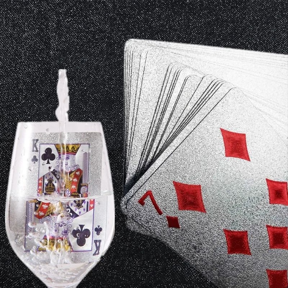 Silver Foil Playing Cards Waterproof Luxury Poker Deck 2
