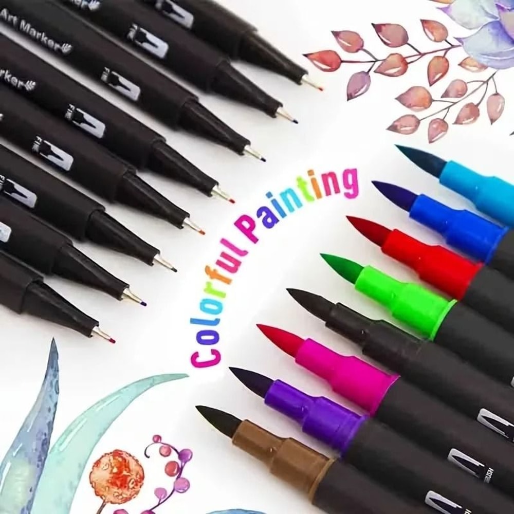 Vibrant Double Ended Watercolor Markers Art Set For Drawing And Crafts 4