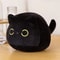 Kawaii Black Cat Plush Doll Mini Round Stuffed Toy Keychain 2