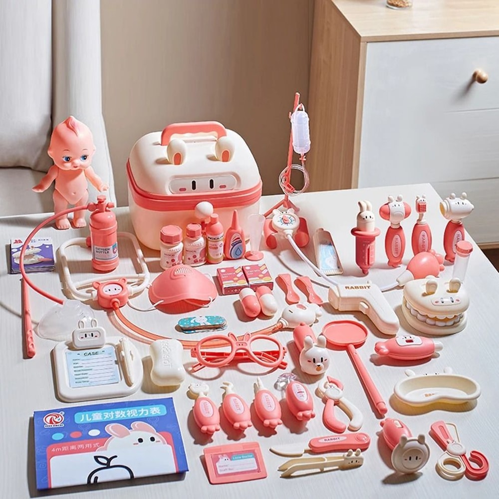 Kids Doctor Play Set Medical Kit Toy With Stethoscope And Dentist Tools 7