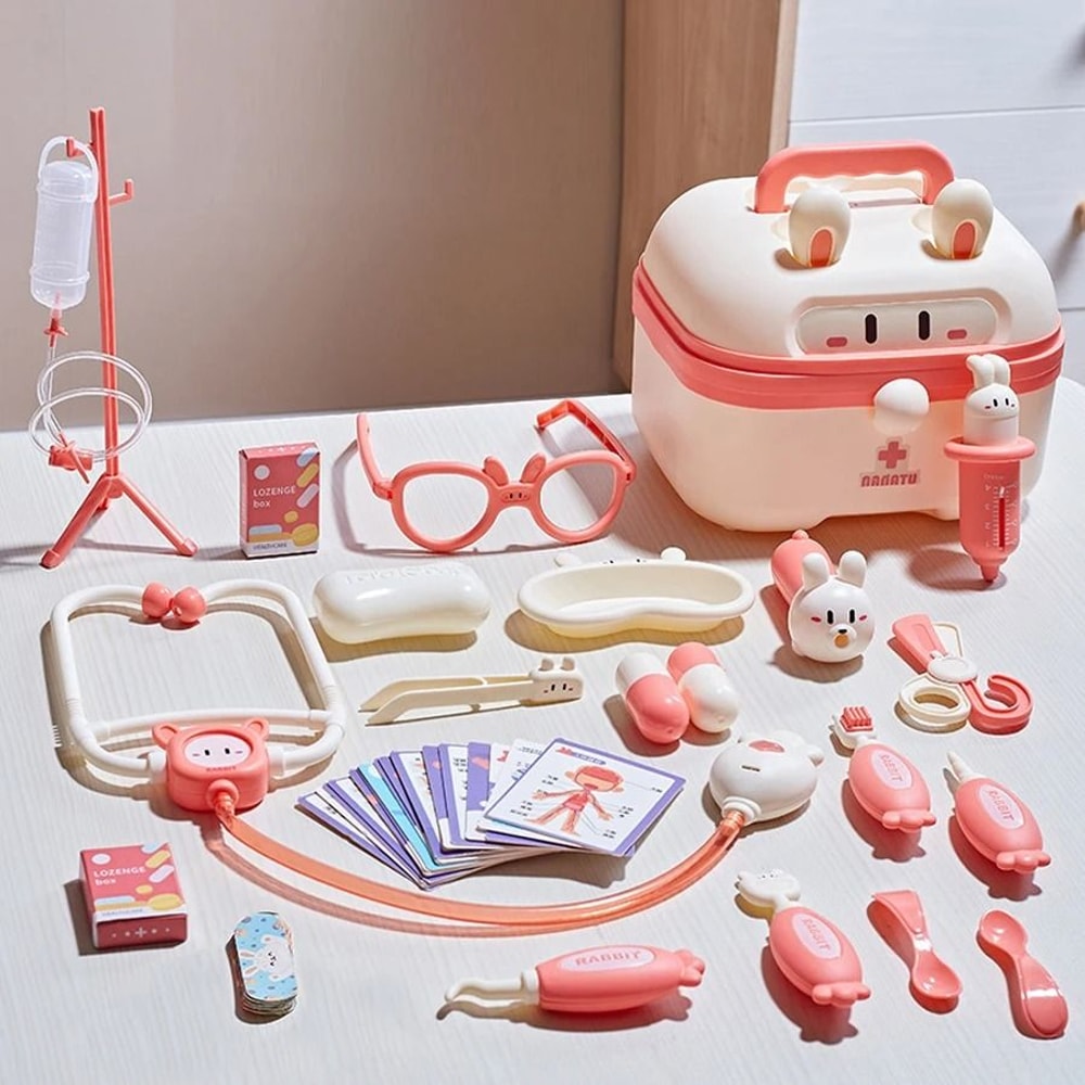 Kids Doctor Play Set Medical Kit Toy With Stethoscope And Dentist Tools 5