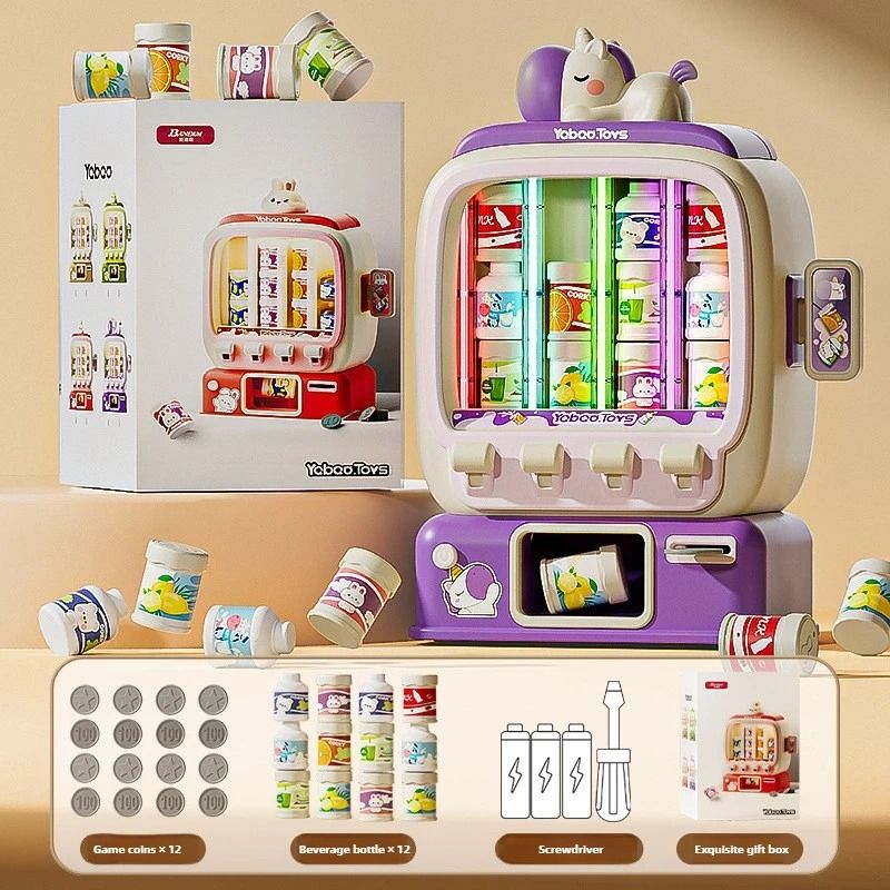 Kids Vending Machine Toy Coin Operated Mini Drink Dispenser 3