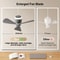 12000mAh Portable Camping Ceiling Fan With LED Light And Remote 6
