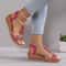 Women Wedge Sandals Boho Platform Peep Toe Rhinestone Summer Shoes 8