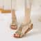 Women Wedge Sandals Boho Platform Peep Toe Rhinestone Summer Shoes 2