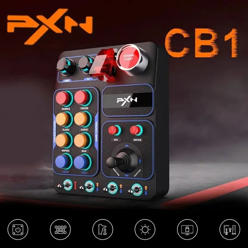 PXN CB1 Racing Simulator Control Box RGB Gaming Button Panel 0