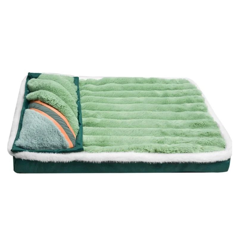 Winter Dog Bed Fleece Detachable Washable Pet Blanket Mat 2