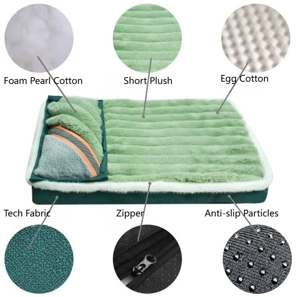 Winter Dog Bed Fleece Detachable Washable Pet Blanket Mat 7