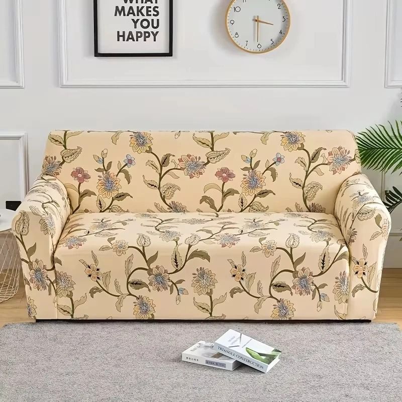 Floral Stretch Sofa Slipcover Elastic Spandex Couch Protector For Living Room Decor 8