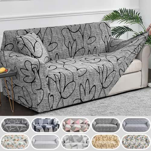 Floral Stretch Sofa Slipcover – Elastic Spandex Couch Protector for Living Room Decor