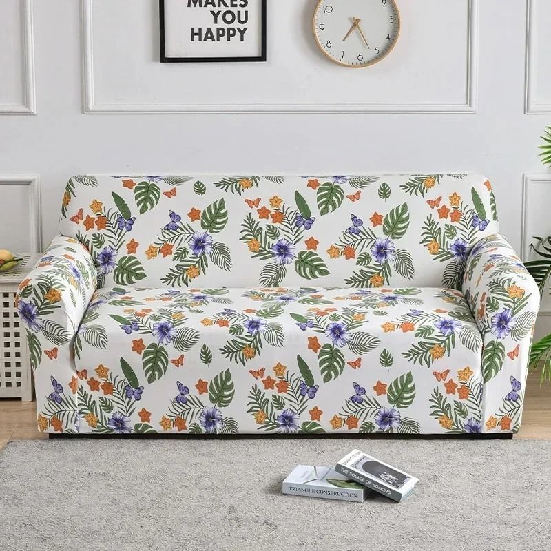 Floral Stretch Sofa Slipcover Elastic Spandex Couch Protector For Living Room Decor 20