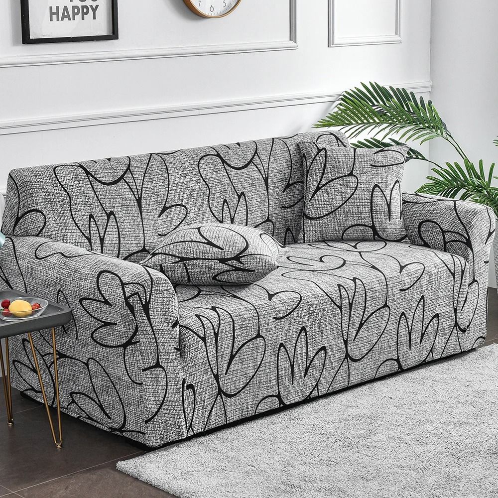 Floral Stretch Sofa Slipcover Elastic Spandex Couch Protector For Living Room Decor 23