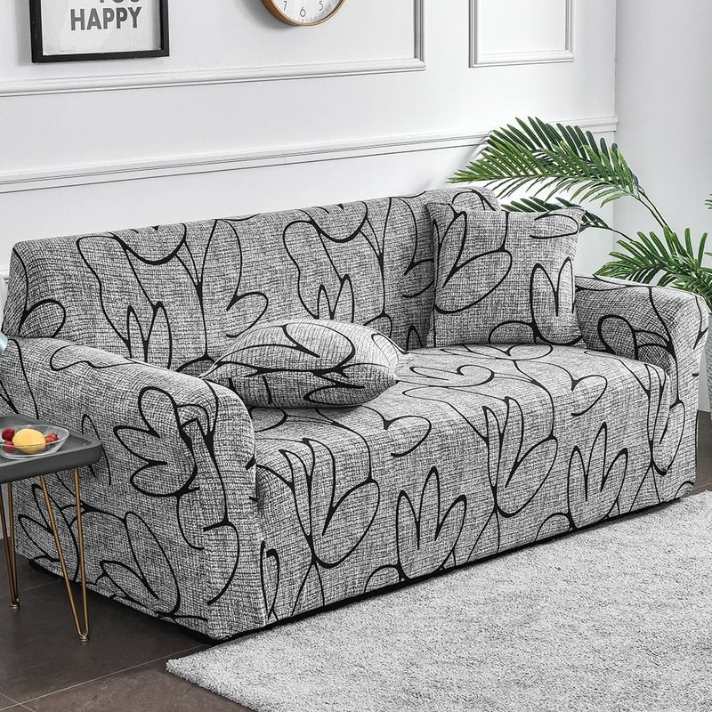 Floral Stretch Sofa Slipcover Elastic Spandex Couch Protector For Living Room Decor 23