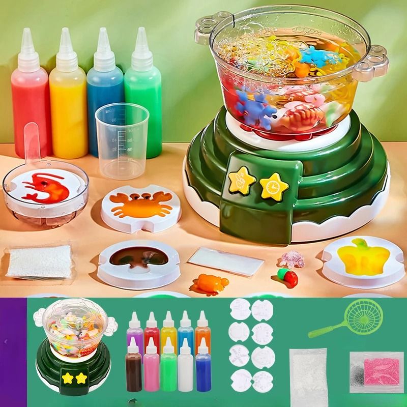 Kids Electric Hot Pot Kitchen Playset With Bubble Light And Sound 4