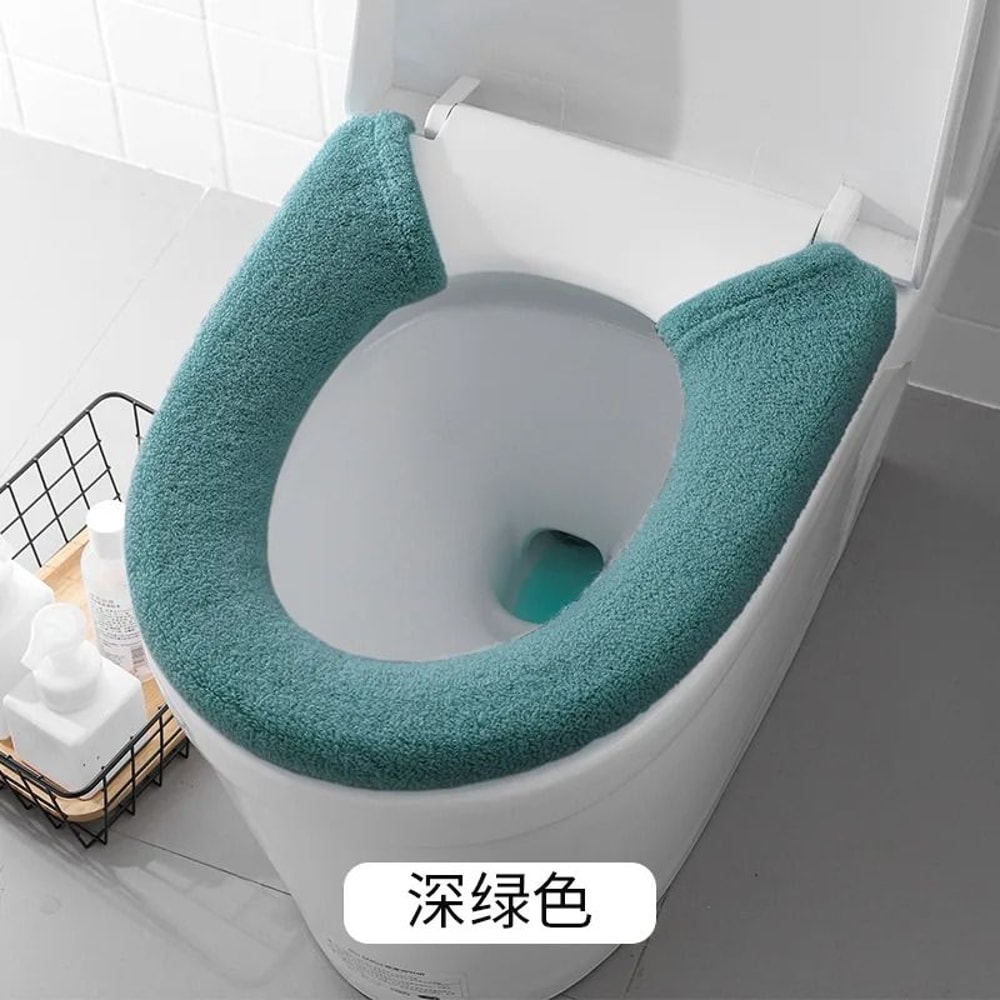 Extra Thick Universal Toilet Seat Cover Pad With Button Fastener 1