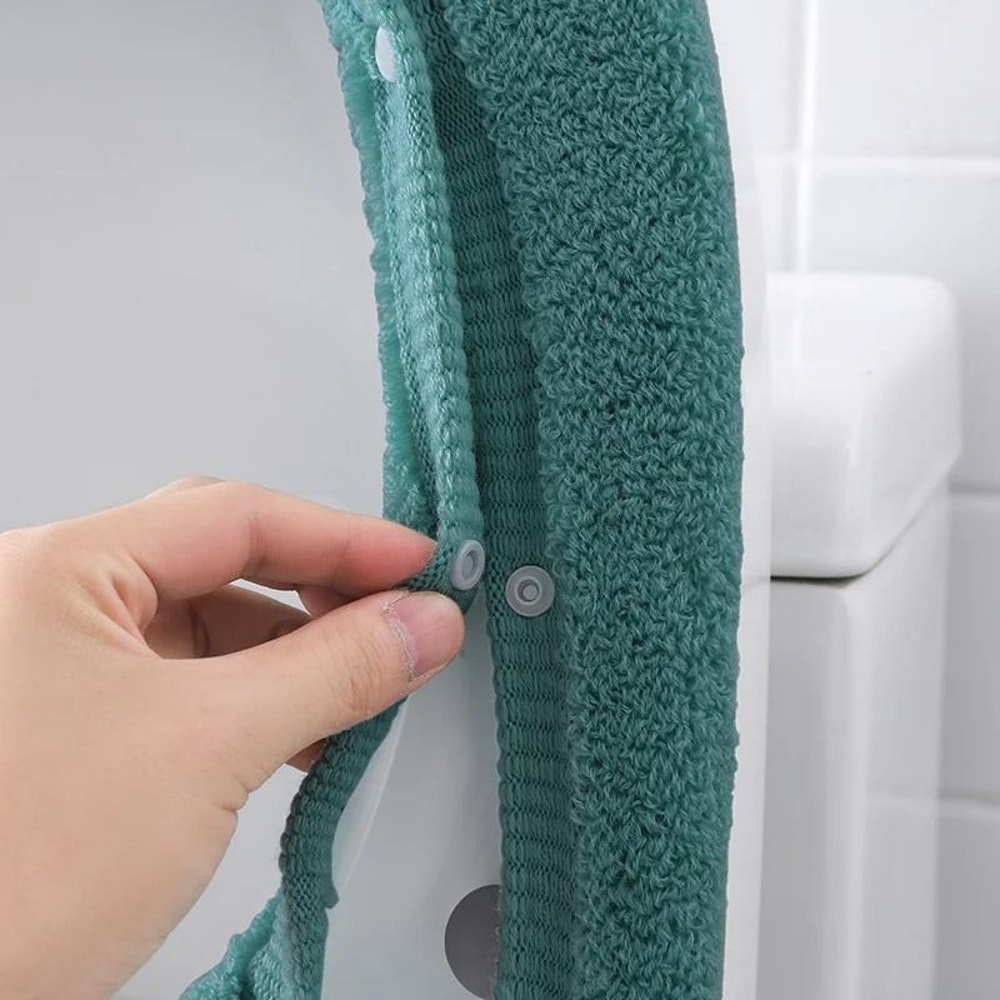 Extra Thick Universal Toilet Seat Cover Pad With Button Fastener 6