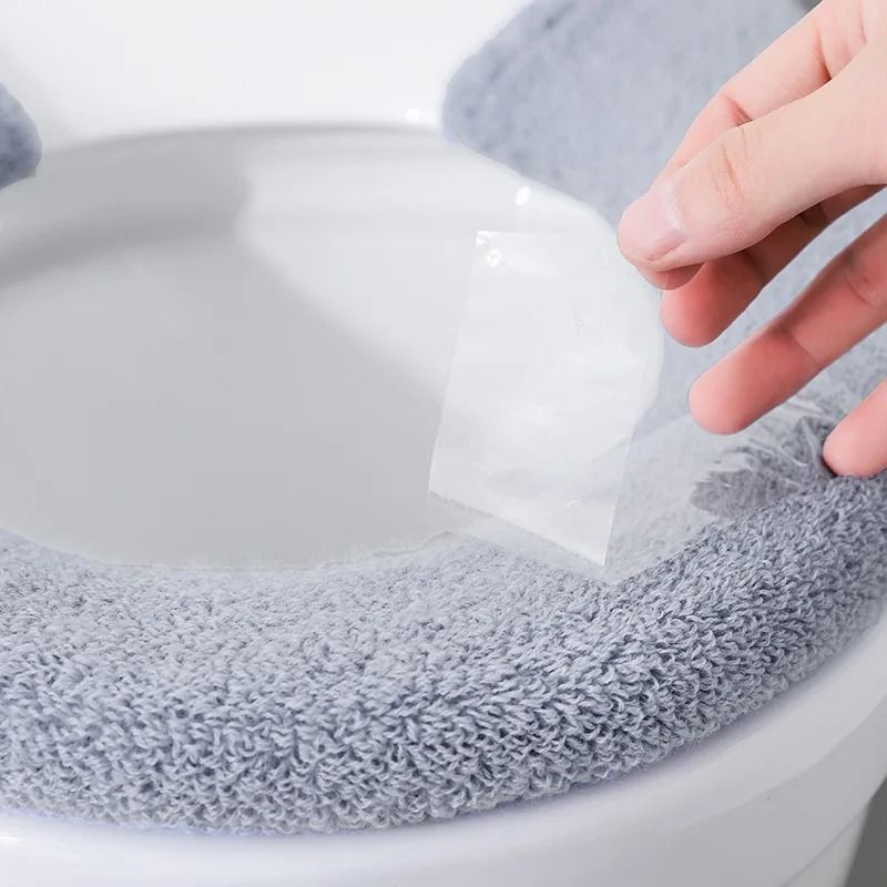 Extra Thick Universal Toilet Seat Cover Pad With Button Fastener 7