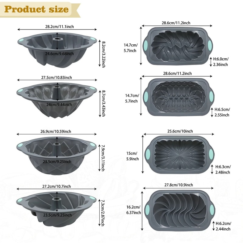 Versatile Silicone Bakeware Set With Non Stick Cake And Chocolate Molds 10