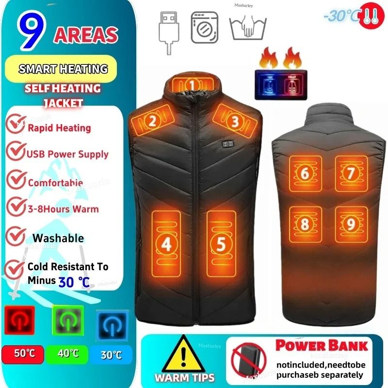 23 Zone USB Heated Jacket Winter Self Heating Coat For Men And Women 4