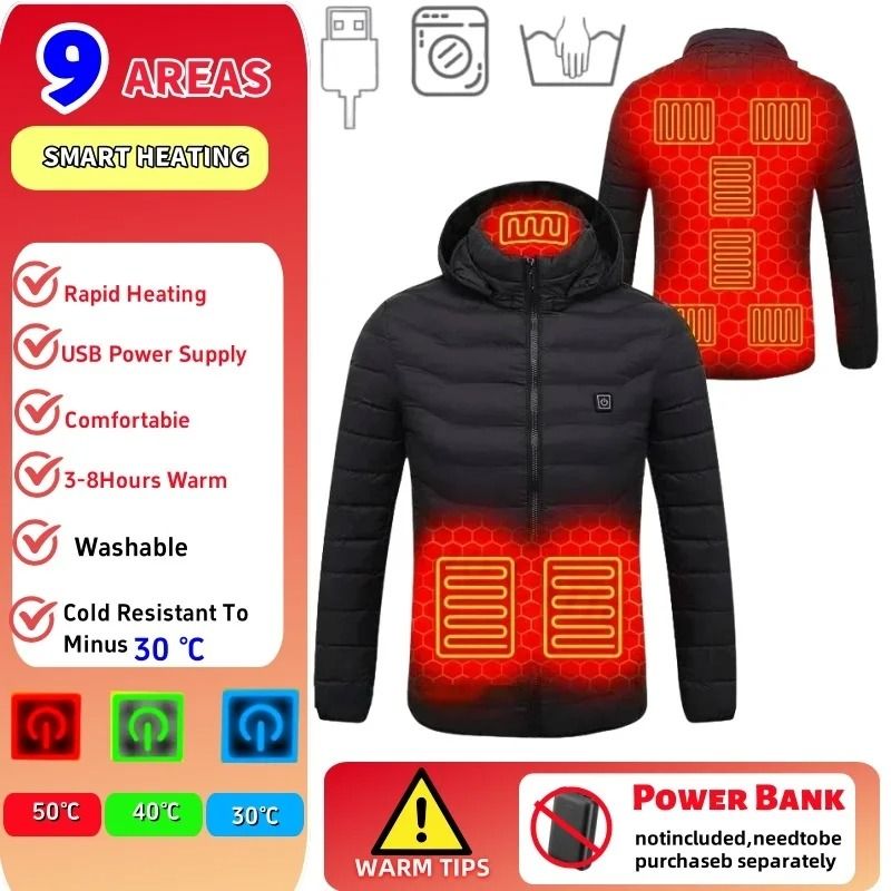 23 Zone USB Heated Jacket Winter Self Heating Coat For Men And Women 10