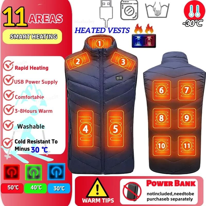 23 Zone USB Heated Jacket Winter Self Heating Coat For Men And Women 3