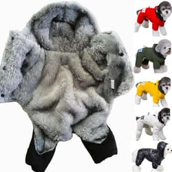 waterproof winter dog jumpsuit warm hooded pet coat s to 5xl