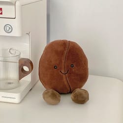 cute coffee bean plush toy soft brown food inspired doll