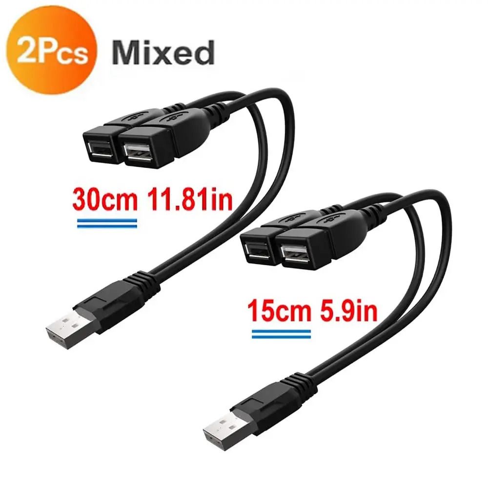 USB 20 Y Splitter Cable 1 Male To 2 Female Extension Adapter 5