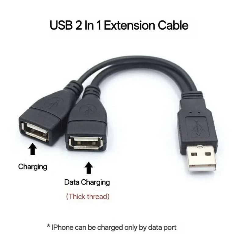 USB 20 Y Splitter Cable 1 Male To 2 Female Extension Adapter 9